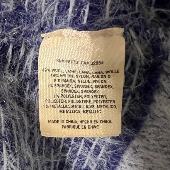 Anthropologie Sleeping On Snow Faroe Off Shoulder Sweater Blue Small - Picture 8 of 12